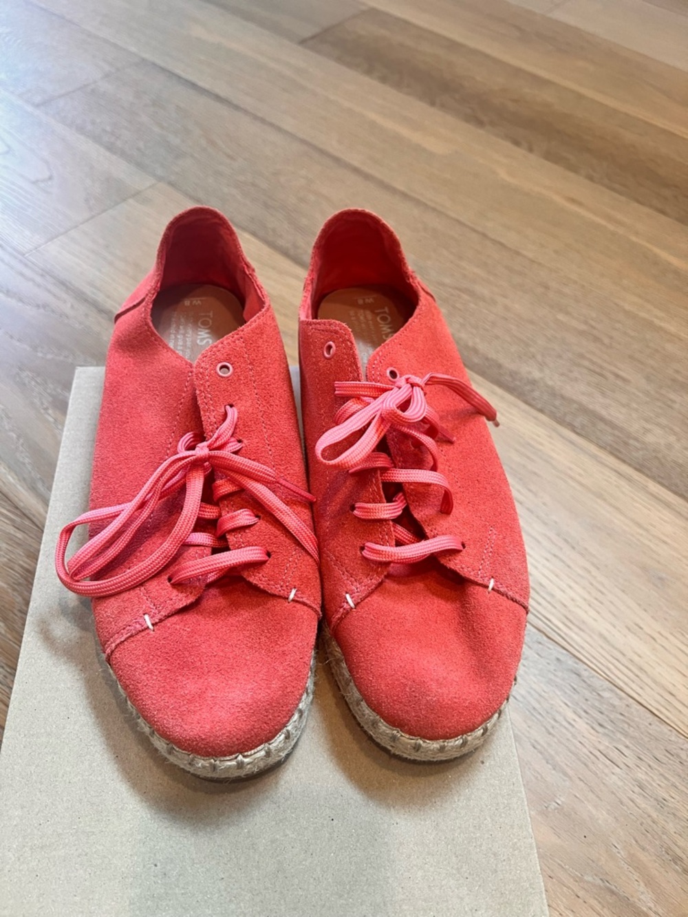 TOMS Women’s Pink Red Suede Espadrille Sneaker